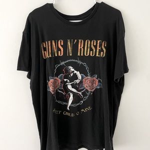 guns and roses oversized vintage graphic tee